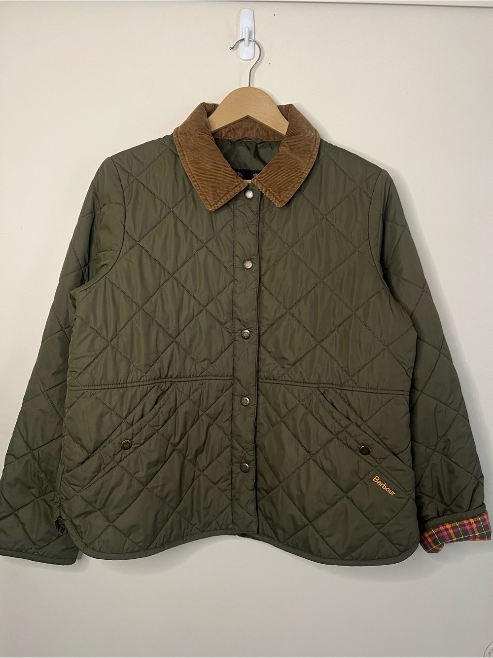 Barbour Brooke Quilted Green Barn Chore Women’s Jacket Size 8